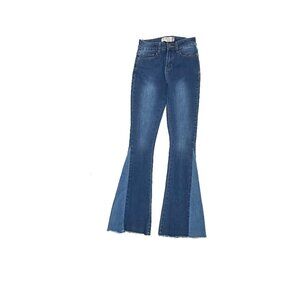 Celebrity‎ Ace Flare Raw Hem Women's size 1 Dark Wash Blue Denim Jeans
